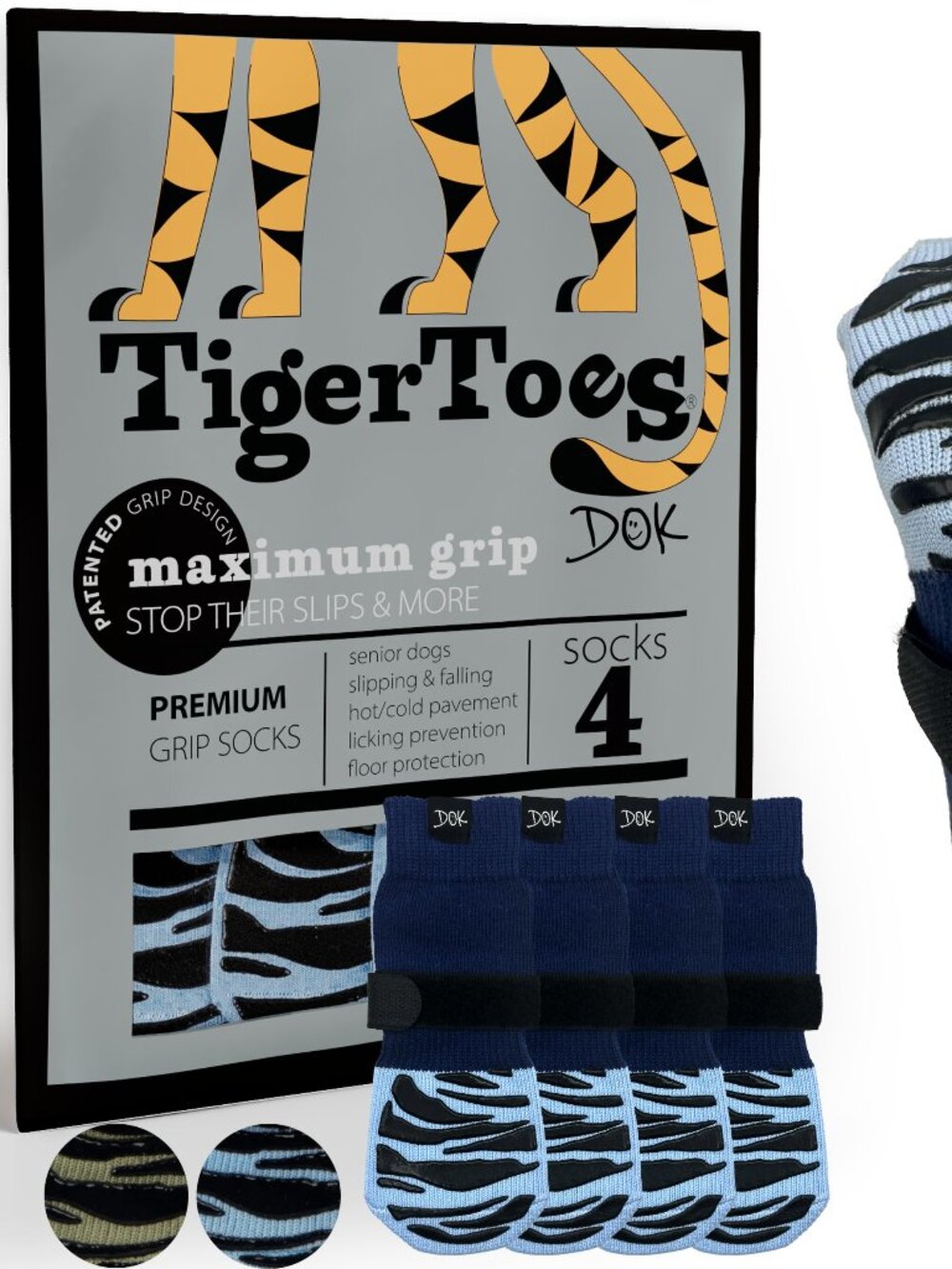 TigerToes Premium Non-Slip Dog Socks Size XXL N2257